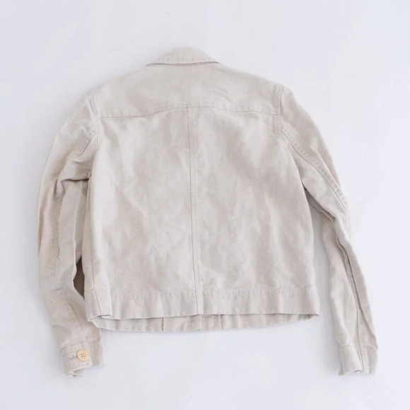 Vintage Ann Taylor Beige  40% Linen 60% Cotton Button Up Ligheightt Jacket XS - Picture 10 of 10